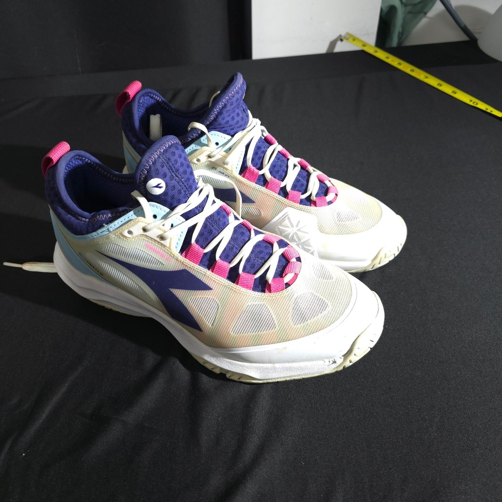 Diadora Blushield Mens Sz 10 White Purple Pink Tennis Sneakers Athletic Trainers